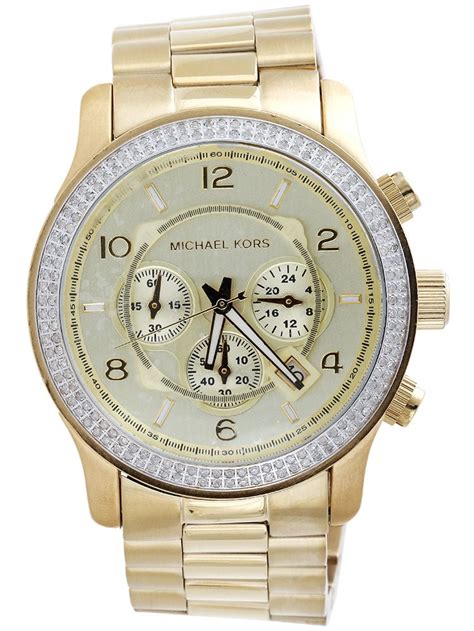 mens gold michael kors watch|michael kors diamond watch men's.